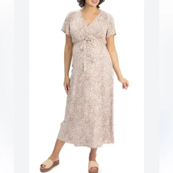 RIPE MATERNITY Trina Abstract Print Midi Maternity Dress - Picture 2 of 8